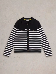 WHITE STUFF<BR>
Sara Stripe Knit<BR>
Black<BR>