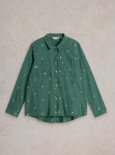 Load image into Gallery viewer, WHITE STUFF&lt;BR&gt;
Sophie Shirt&lt;BR&gt;
Green&lt;BR&gt;
