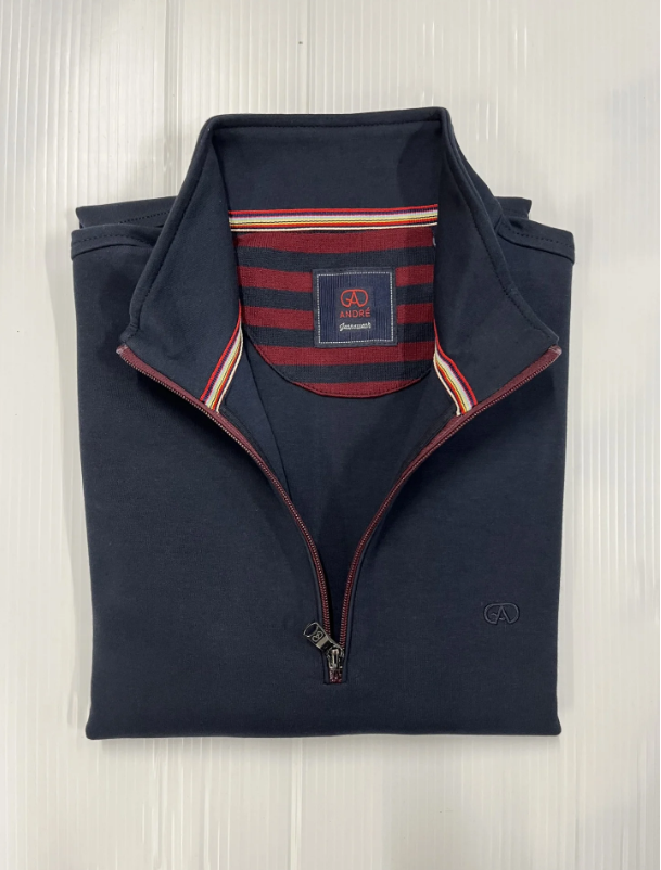 ANDRE <BR>
Canada Zip Sweatshirt <BR>
Navy <BR>