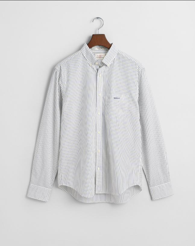 GANT<BR>
Poplin Stripe Shirt<BR>
Blue, White<BR>