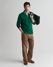 Load image into Gallery viewer, GANT&lt;BR&gt;
Stripe Rugger Jumper&lt;BR&gt;
Forest&lt;BR&gt;
