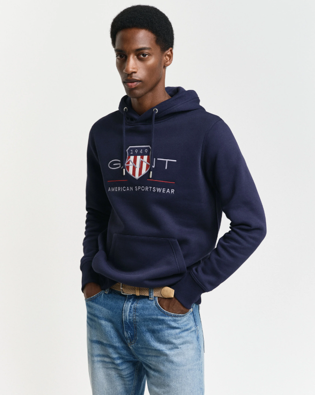 GANT<BR>
Archive Hoodie<BR>
Navy<BR>