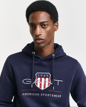 Load image into Gallery viewer, GANT&lt;BR&gt;
Archive Hoodie&lt;BR&gt;
Navy&lt;BR&gt;
