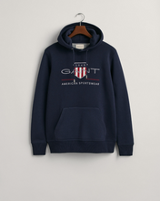 Load image into Gallery viewer, GANT&lt;BR&gt;
Archive Hoodie&lt;BR&gt;
Navy&lt;BR&gt;
