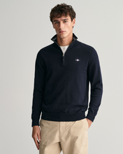 Load image into Gallery viewer, GANT&lt;BR&gt;
Half Zip Sweater&lt;BR&gt;
Navy, Berry &amp; Purple available &lt;BR&gt;
