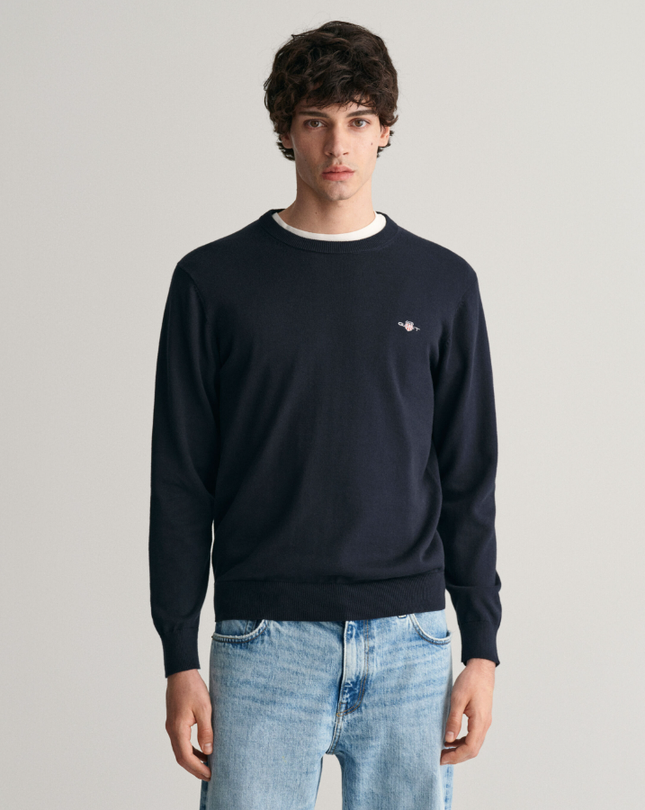 GANT<BR>
Crew Neck Cotton Jumper<BR>