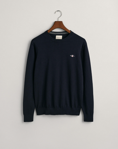 GANT<BR>
Crew Neck Cotton Jumper<BR>