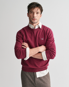 GANT<BR>
Crew Neck Cotton Jumper<BR>