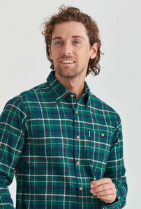 ERLA OF SWEDEN<BR>
Flannel Shirt<BR>
Grey, Green<BR>