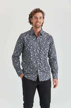 Load image into Gallery viewer, ERLA OF SWEDEN&lt;BR&gt;
Floral Pattern Long Sleeve Shirt&lt;BR&gt;
Blue&lt;BR&gt;
