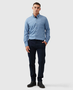 RODD & GUNN<BR>
Button Down Soft Handle Shirt<BR>
Blue, Smoke<BR>