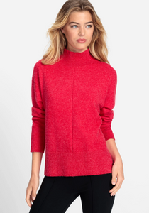 OLSEN<BR>
Long Sleeve Mock Neck Pullover<BR>
Grey, Lilac, Red<BR>