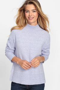 OLSEN<BR>
Long Sleeve Mock Neck Pullover<BR>
Grey, Lilac, Red<BR>