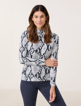 Load image into Gallery viewer, GERRY WEBER&lt;BR&gt;
Long Sleeve Turtleneck Top&lt;BR&gt;
Black/Grey&lt;BR&gt;
