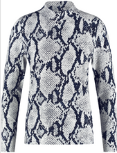 Load image into Gallery viewer, GERRY WEBER&lt;BR&gt;
Long Sleeve Turtleneck Top&lt;BR&gt;
Black/Grey&lt;BR&gt;
