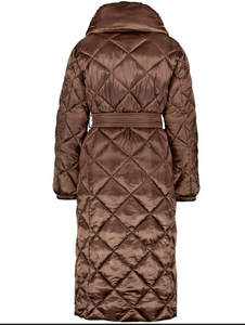 GERRY WEBER<BR>
Long Quilted Outer Coat<BR>
Bronze<BR>