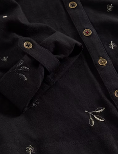 WHITE STUFF<BR>
Annie Embroidered Shirt<BR>
Black<BR>