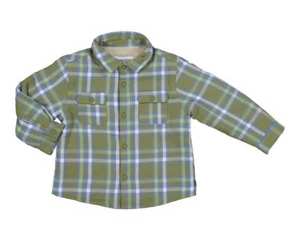 MAYORAL<BR>
Fleece Lined Shirt<BR>
Forest<BR>