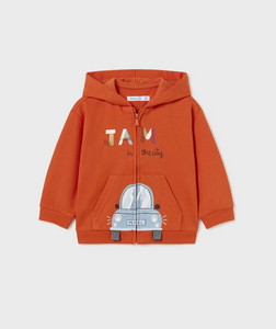 MAYORAL<BR>
Boys Zip Hoodie<BR>
Orange<BR>