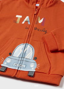 MAYORAL<BR>
Boys Zip Hoodie<BR>
Orange<BR>