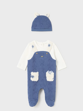 Load image into Gallery viewer, MAYORAL&lt;BR&gt;
Boy Dungaree Set with Hat&lt;BR&gt;
Blue&lt;BR&gt;
