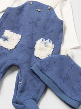 Load image into Gallery viewer, MAYORAL&lt;BR&gt;
Boy Dungaree Set with Hat&lt;BR&gt;
Blue&lt;BR&gt;
