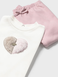 MAYORAL<BR>
3 Piece Heart Tracksuit Set<BR>
Pink<BR>