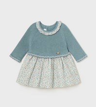 Load image into Gallery viewer, MAYORAL&lt;BR&gt;
Newborn Combined Tricot Dress&lt;BR&gt;
Iceberge&lt;BR&gt;
