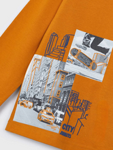 Load image into Gallery viewer, MAYORAL&lt;BR&gt;
Boy City Print T-Shirt&lt;BR&gt;
Orange&lt;BR&gt;
