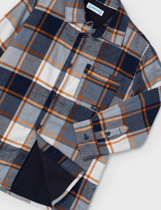 MAYORAL<BR>
Boy Checked Overshirt<BR>
Carrot<BR>