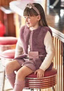 MAYORAL<BR>
Girl Fur Gilet<BR>
Plum<BR>