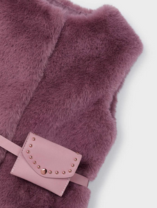 MAYORAL<BR>
Girl Fur Gilet<BR>
Plum<BR>