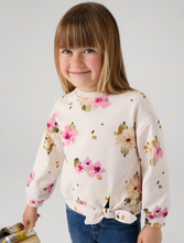 Load image into Gallery viewer, MAYORAL&lt;BR&gt;
Girl Sweatshirt Floral Chickpea&lt;BR&gt;
Cream Pink&lt;BR&gt;
