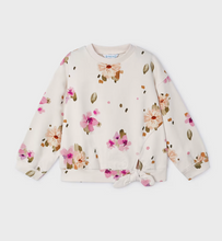 Load image into Gallery viewer, MAYORAL&lt;BR&gt;
Girl Sweatshirt Floral Chickpea&lt;BR&gt;
Cream Pink&lt;BR&gt;
