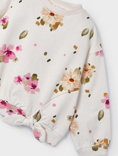 Load image into Gallery viewer, MAYORAL&lt;BR&gt;
Girl Sweatshirt Floral Chickpea&lt;BR&gt;
Cream Pink&lt;BR&gt;
