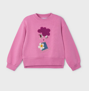 MAYORAL<BR>
Girl Applique Sweatshirt<BR>
Pink<BR>