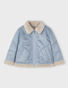 MAYORAL<BR>
Girl Aviator Doble Breasted Jacket<BR>
Blue<BR>