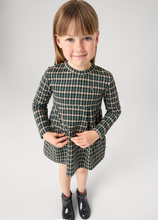 Load image into Gallery viewer, MAYORAL&lt;BR&gt;
Girl Houndtooth Jacquard Dress&lt;BR&gt;
Green&lt;B&gt;
