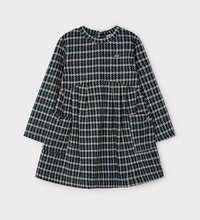 Load image into Gallery viewer, MAYORAL&lt;BR&gt;
Girl Houndtooth Jacquard Dress&lt;BR&gt;
Green&lt;B&gt;
