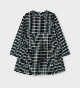 MAYORAL<BR>
Girl Houndtooth Jacquard Dress<BR>
Green<B>