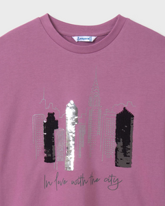 MAYORAL<BR> 
Girl Print T-shirt<BR>
Mauve<BR>