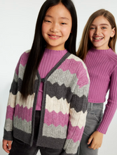 Load image into Gallery viewer, MAYORAL&lt;BR&gt;
Girl Zigzag Cardigan&lt;BR&gt;
Mauve&lt;BR&gt;
