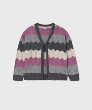 Load image into Gallery viewer, MAYORAL&lt;BR&gt;
Girl Zigzag Cardigan&lt;BR&gt;
Mauve&lt;BR&gt;
