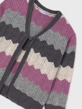 Load image into Gallery viewer, MAYORAL&lt;BR&gt;
Girl Zigzag Cardigan&lt;BR&gt;
Mauve&lt;BR&gt;
