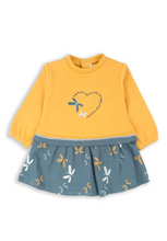 Load image into Gallery viewer, BABYBOL&lt;BR&gt;
Butterfly Sweatshirt Dress&lt;BR&gt;
Mustard&lt;BR&gt;
