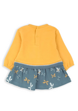 Load image into Gallery viewer, BABYBOL&lt;BR&gt;
Butterfly Sweatshirt Dress&lt;BR&gt;
Mustard&lt;BR&gt;
