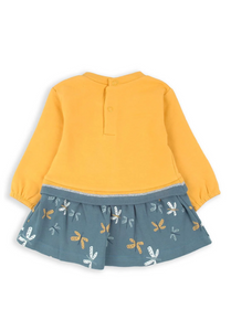 BABYBOL<BR>
Butterfly Sweatshirt Dress<BR>
Mustard<BR>