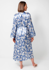 MARLON<BR>
Satin Wrap Floral<BR>
Blue<BR>