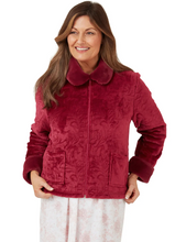 Load image into Gallery viewer, MARLON&lt;BR&gt;
Faux Fur Fleece Bedjacket&lt;BR&gt;
Plum&lt;BR&gt;
