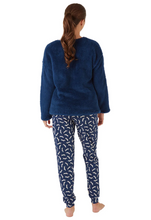 Load image into Gallery viewer, INDIGO SKY&lt;BR&gt;
Fleece Pyjamas&lt;BR&gt;
Navy&lt;BR&gt;
